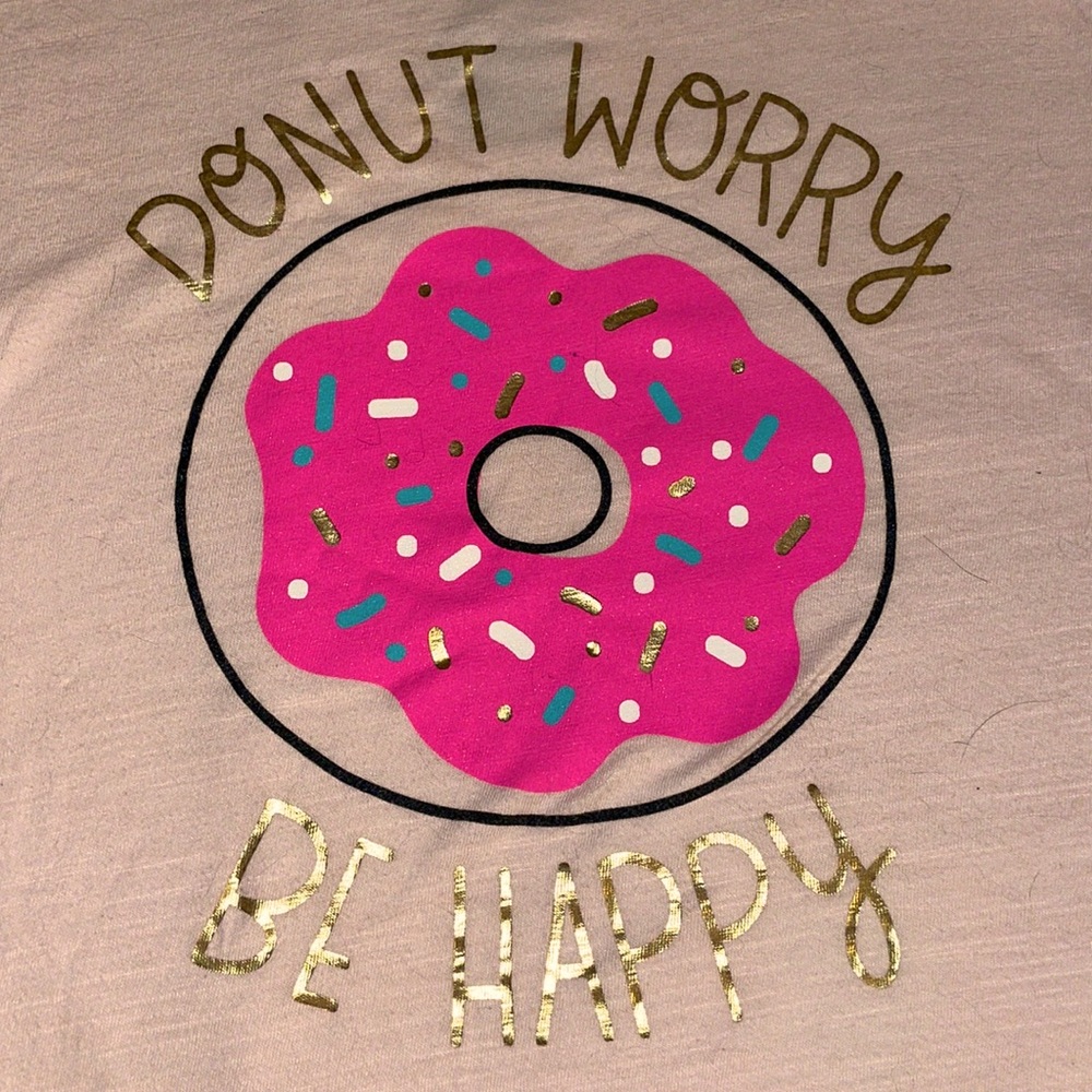 Girls lightweight cotton T-shirt with donut screen print design